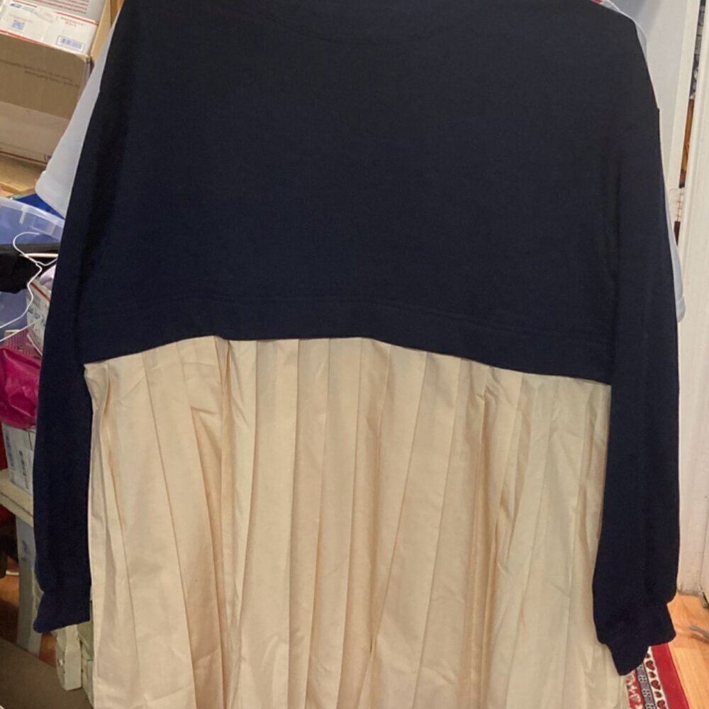 Sweatshirt oversized  pleated tunic /dress